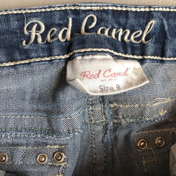 Red Camel Jeans Juniors 9 Bling Low Rise Distressed Embellished Bling Womens Pan - Picture 8 of 16
